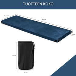Sininen memory-vaahtomuovi makuualusta retkeilyyn ja ulkoiluun