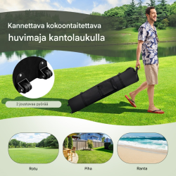 4x4 m harmaa puutarhapaviljonki UV-suojalla ja verkkoseinillä