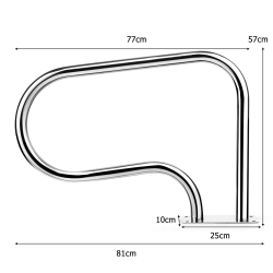 Ruostumaton teräs uima-altaan käsijohde kaarevalla muotoilulla