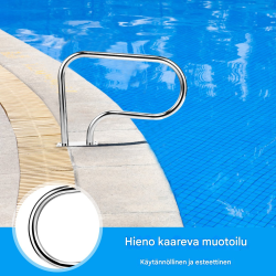 Ruostumaton teräs uima-altaan käsijohde kaarevalla muotoilulla