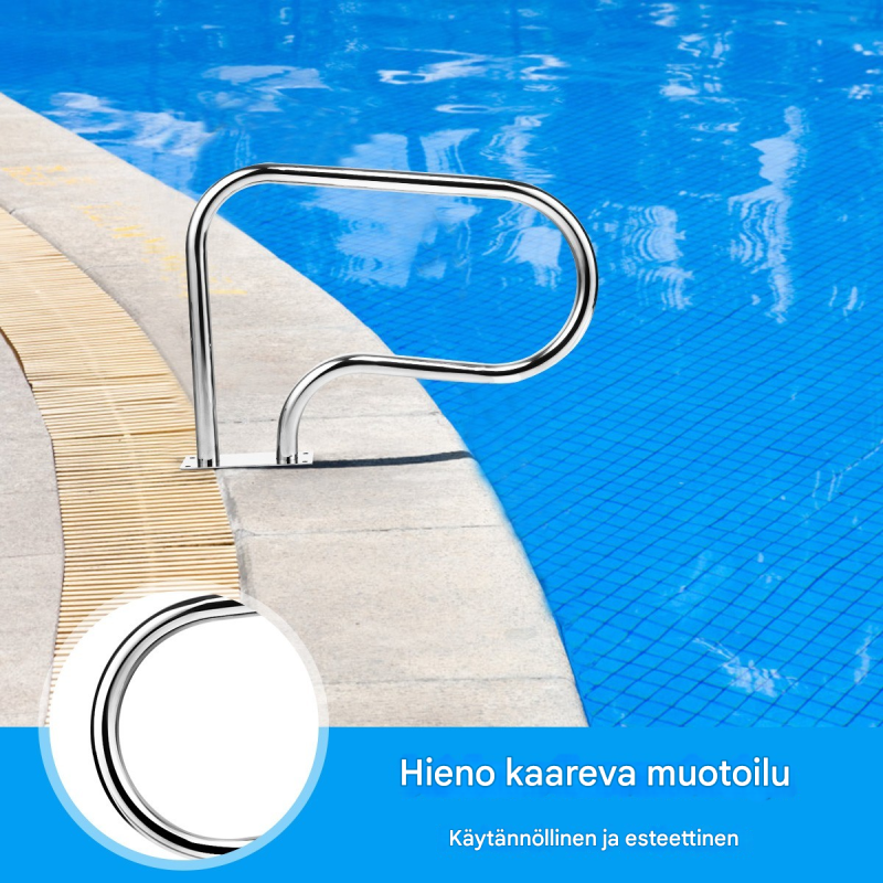 Ruostumaton teräs uima-altaan käsijohde kaarevalla muotoilulla