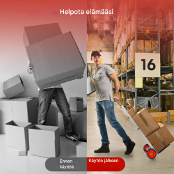 Hopea kokoontaitettava käsikärry teleskooppikahvalla ja kestävillä pyörillä