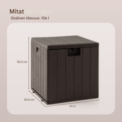 Säänkestävä lukittava puutarhalaatikko 106L ruskea HDPE
