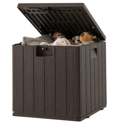 Säänkestävä ruskea terassilaatikko 276L lukittavalla kannella