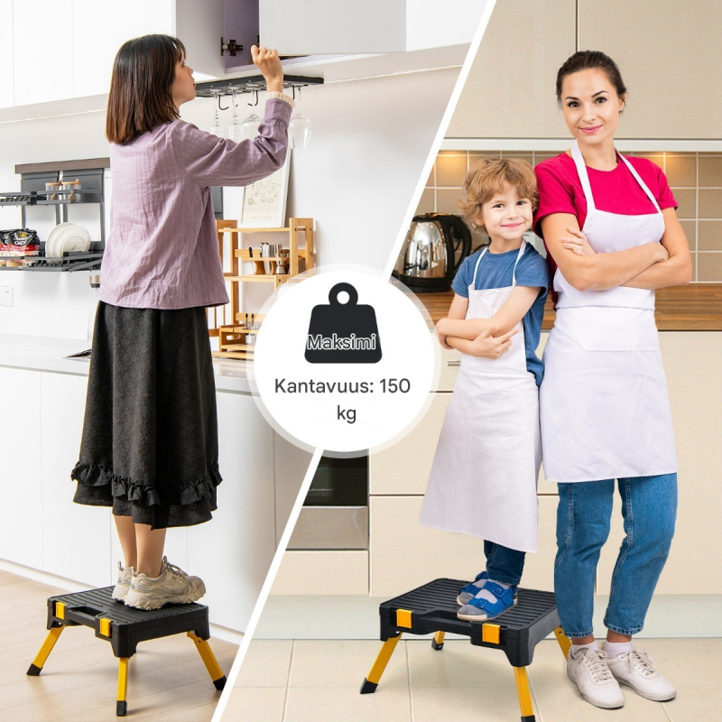 Monikäyttöinen taitettava jakkara työkalupakki punaruskea