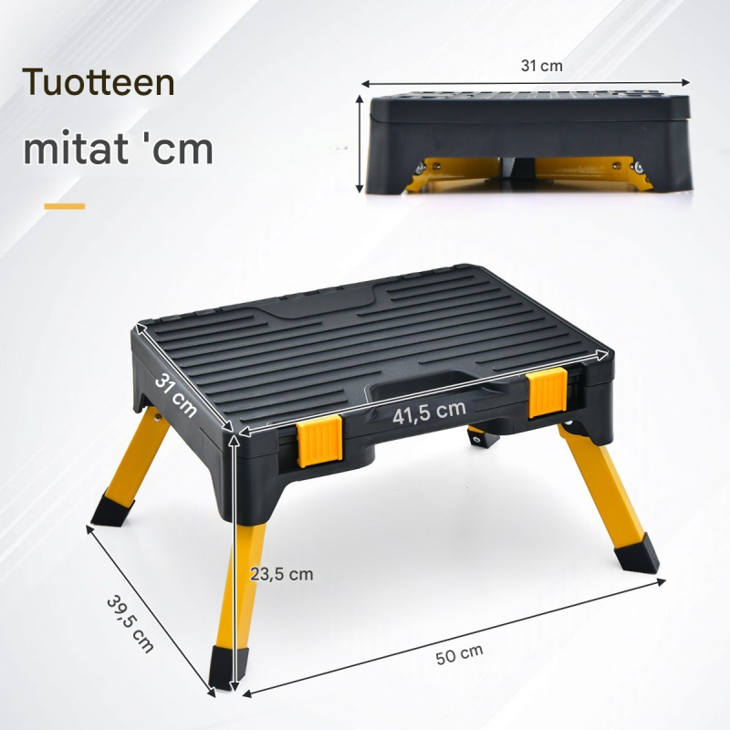 Monikäyttöinen taitettava jakkara työkalupakki punaruskea