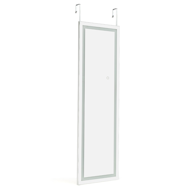 Valkoinen 2-in-1 kokovartalopeili säädettävällä LED-valaistuksella