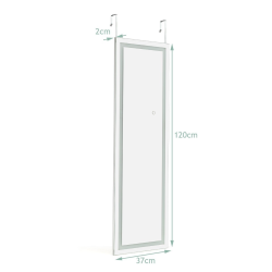 Valkoinen 2-in-1 kokovartalopeili säädettävällä LED-valaistuksella