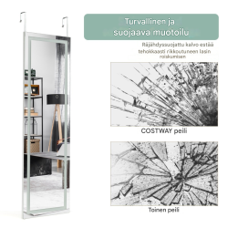 Valkoinen 2-in-1 kokovartalopeili säädettävällä LED-valaistuksella