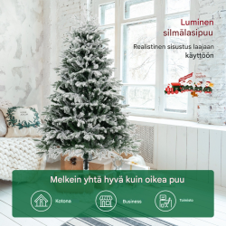 180 cm luminen tekokuusi 350 LED-valolla, vihreä ja valkoinen