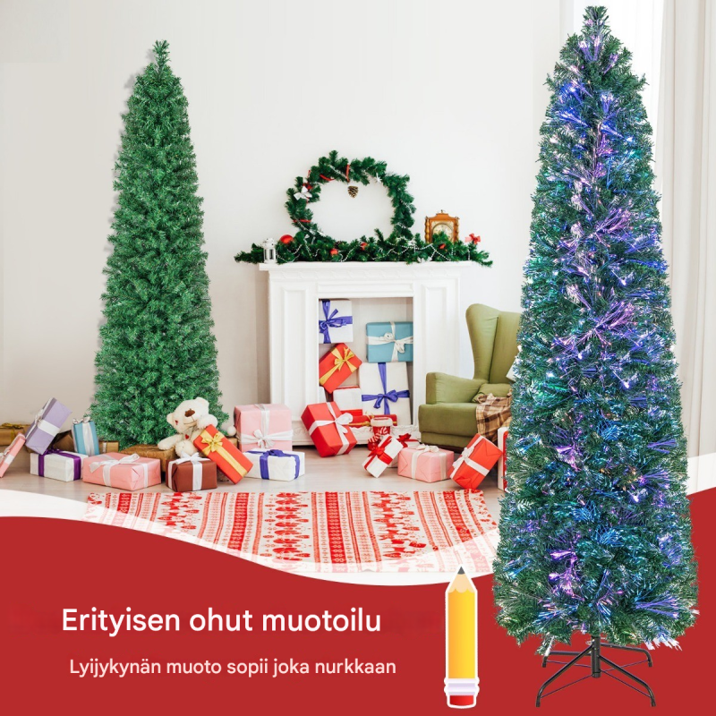 Vihreä lasikuituoptiikka joulukuusi 180 cm korkealaatuinen PVC