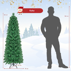 150 cm vihreä keinotekoinen joulukuusi lasikuituvaloilla