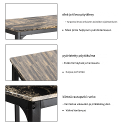Kolmiosainen ruskea ruokailusetti kahdelle pieniin tiloihin