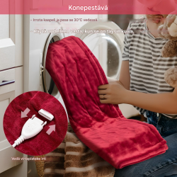 Sähköinen punainen heittopeitto 150x200 cm ajastimella