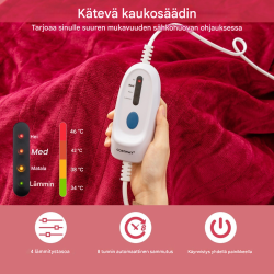 Sähköinen punainen heittopeitto 150x200 cm ajastimella