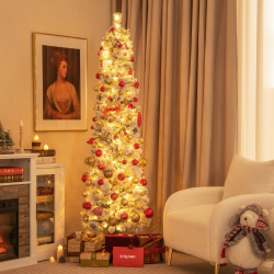 Lumipeitteinen 180 cm joulukuusi 150 lämpimällä valolla