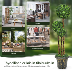 Keinotekoinen puu ruukussa, vihreä, sisä- ja ulkokäyttöön