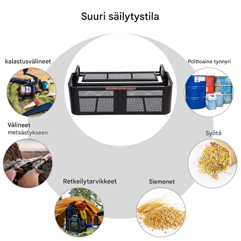 ATV-takakori mesh-pinnalla, musta, universaali, helppo asennus