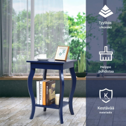 Siniset modernit kaksitasoiset sivupöydät olohuoneeseen