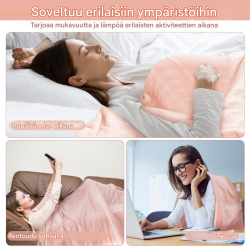 Sähköinen flanelli lämpöpeitto 150x200 cm, vaaleanpunainen