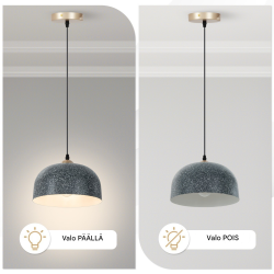 Moderni harmaa kattovalaisin säädettävällä ripustuskaapelilla