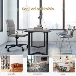 Tietokonepöytä musta 160x60 cm koukulla ja säätöjaloilla