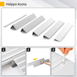 Säädettävä alumiiniramppi hopea, 13 cm korkea kynnysramppi