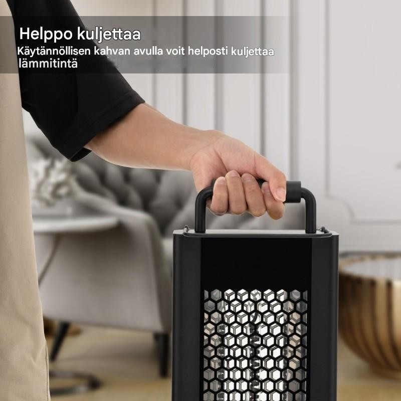 1200W musta terassilämmitin, kallistus- ja ylikuumenemissuoja