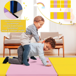 Taitettava sininen voimistelumatto kahvoilla, 180x60 cm