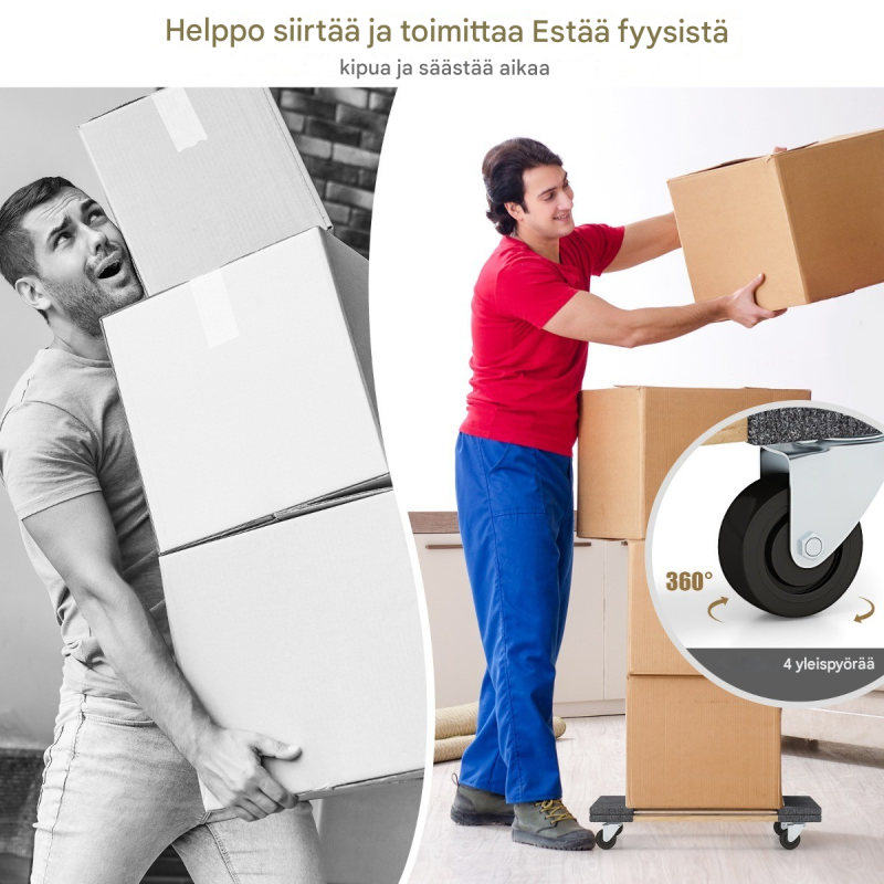 Luonnollinen puinen kuljetusvaunu 450 kg kantavuudella