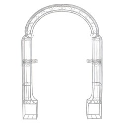 Alessia ruusukaari puutarhaan köynnöskasveille 239,5 cm korkea rautainen