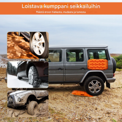 Oranssit offroad-kitkamatot hiekalle, mudalle ja lumelle