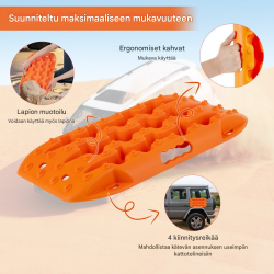 Oranssit offroad-kitkamatot hiekalle, mudalle ja lumelle