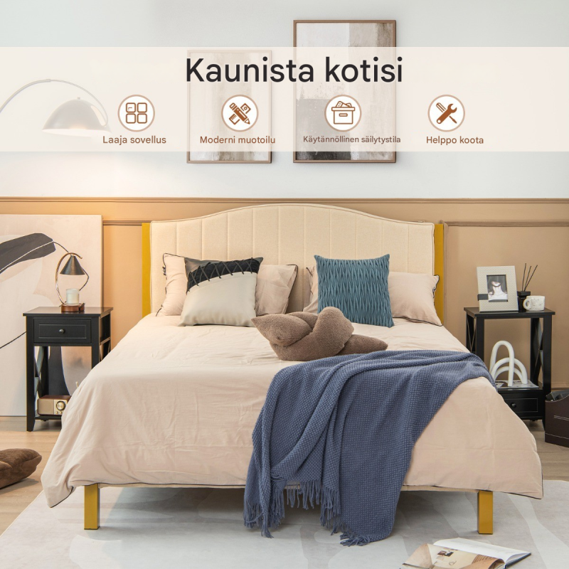 Moderni musta yöpöytä kahdella tasolla ja laatikolla