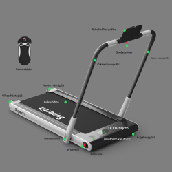 Säädettävä hopea juoksumatto Bluetoothilla ja taittotoiminnolla