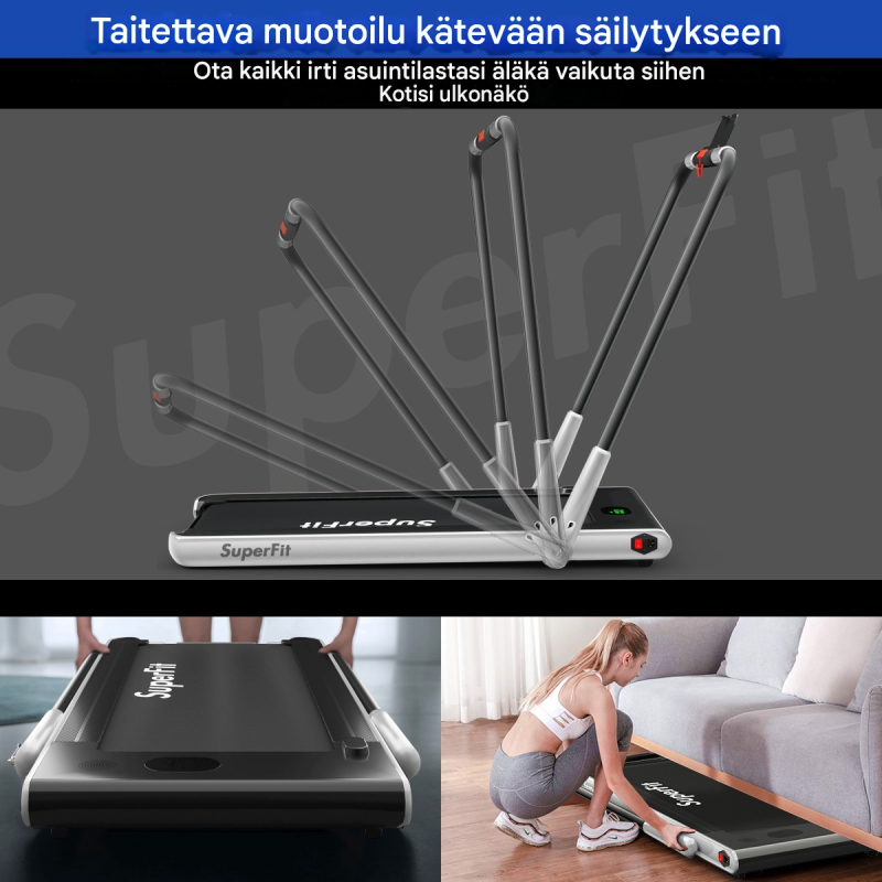 Säädettävä hopea juoksumatto Bluetoothilla ja taittotoiminnolla