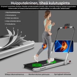 Säädettävä hopea juoksumatto Bluetoothilla ja taittotoiminnolla