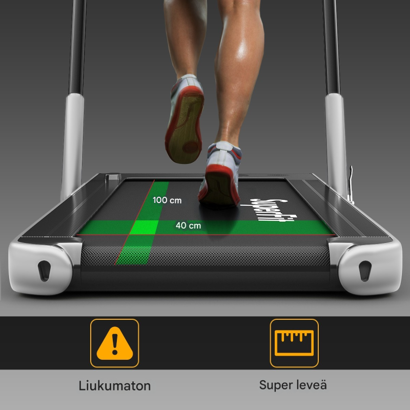 Säädettävä hopea juoksumatto Bluetoothilla ja taittotoiminnolla