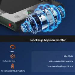 Taitettava 2-in-1 juoksumatto vihreä, hiljainen moottori, LED-näyttö