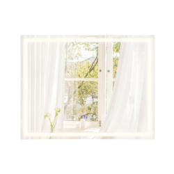 Hopeanvärinen huurteenestolla varustettu säädettävä LED-seinäpeili