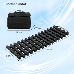 2 kpl renkaiden vetomatot musta hätätilanteisiin ja offroad-käyttöön