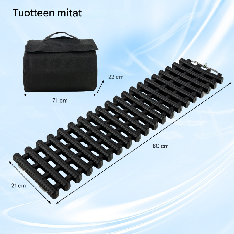 Renkaiden vetomattojen 2 kpl pakkaus, musta, hätätilanteisiin