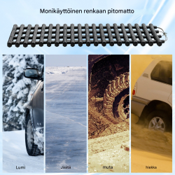 Renkaiden vetomattojen 2 kpl pakkaus, musta, hätätilanteisiin