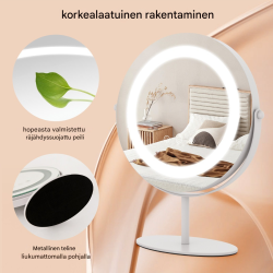 Kosmetiikkapeili 25 cm LED-valaistus valkoinen himmennettävä 3-värinen
