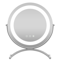 Valkoinen LED-kosmetiikkapeili säädettävällä valaistuksella ja muistitoiminnolla