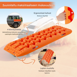 Oranssi offroad kitkamatto 2 kpl, hiekka/muta/lumi apuri