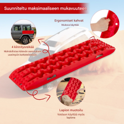 Punaiset offroad-kitkamatot 2 kpl, hiekka, muta, lumi