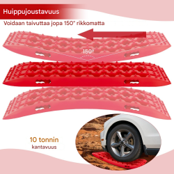 Punaiset offroad-kitkamatot 2 kpl, hiekka, muta, lumi