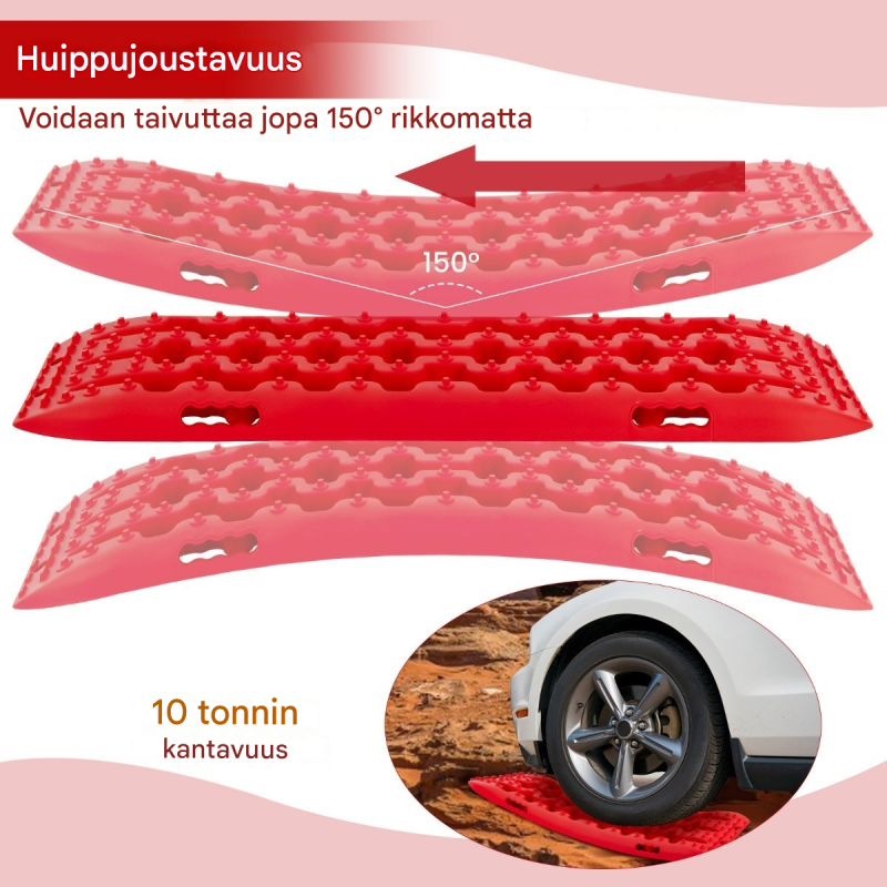 Punaiset offroad-kitkamatot 2 kpl, hiekka, muta, lumi