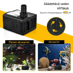 Tehokas musta uppopumppu akvaarioihin ja vesielementteihin
